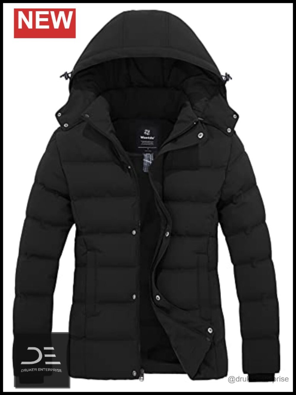 Quilted Puffer Winter Coat Hooded Warm Jacket